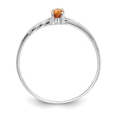 10k White Gold Polished Genuine Citrine Birthstone Ring